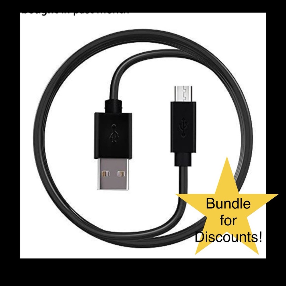 Set of 4Black USB A to Micro USB B Cables